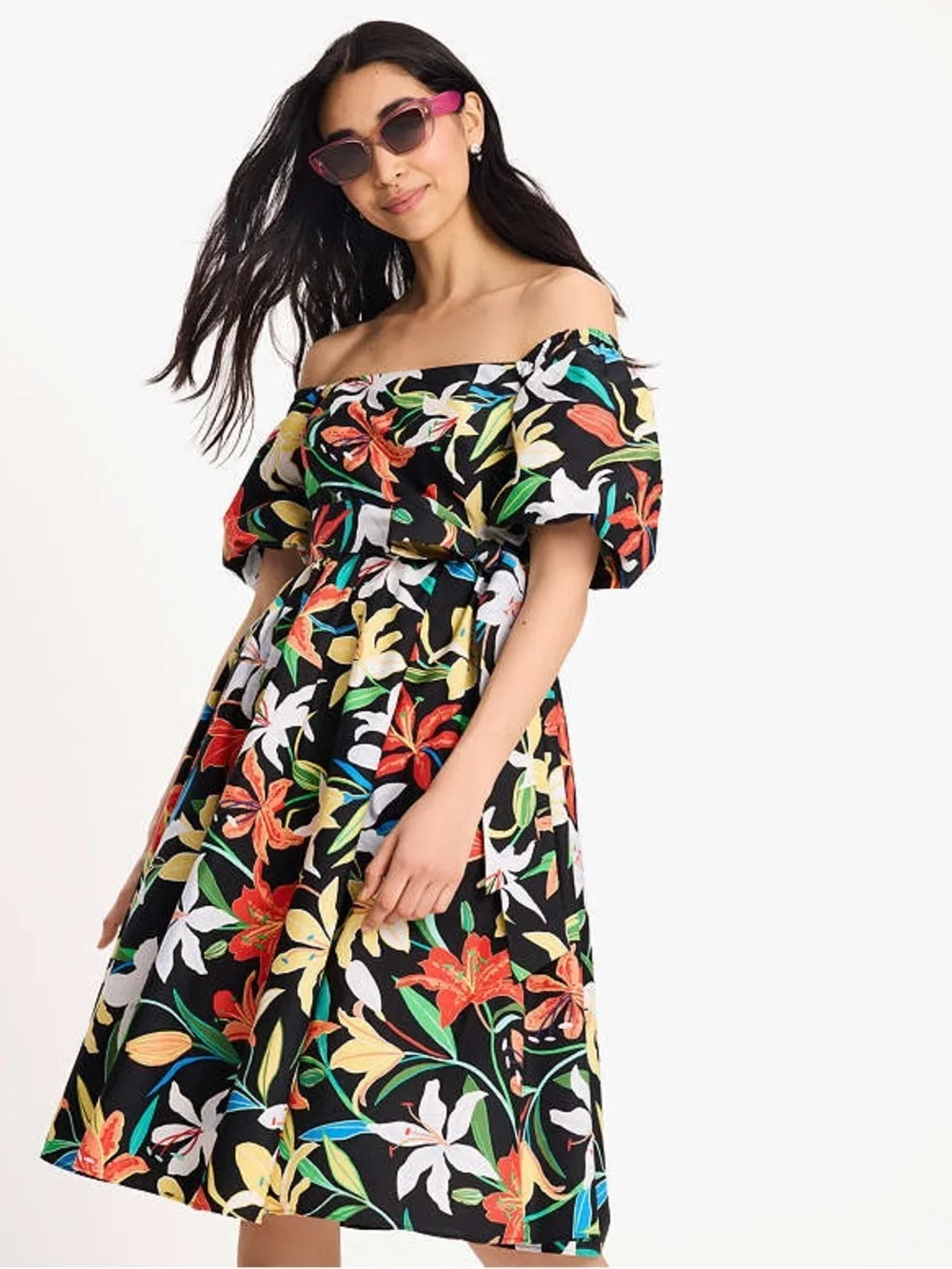 NWT Kate Spade Summer Lillies Off the Shoulder Floral Dress L